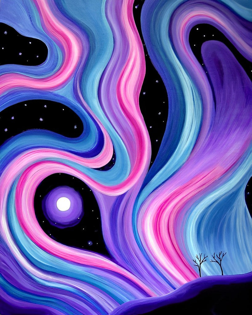 Betoverend Kleurenspiraal onder de Sterrenhemel Diamond Painting