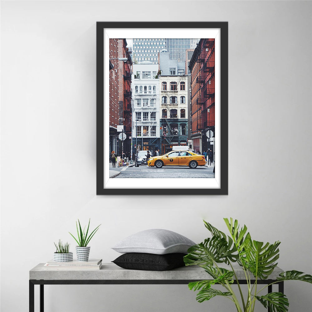 Betoverend New Yorks Straatbeeld met Iconische Taxi Diamond Painting
