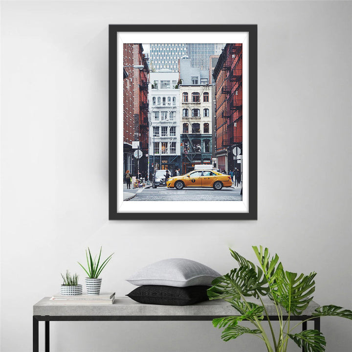 Betoverend New Yorks Straatbeeld met Iconische Taxi Diamond Painting