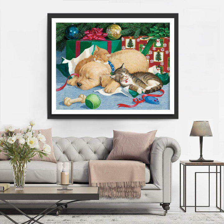 Betoverend-Rustige Kerstslaperij Diamond Painting