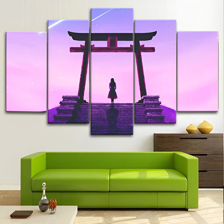 Betoverend Silhouet bij Torii-poort 5 Platen Diamond Painting