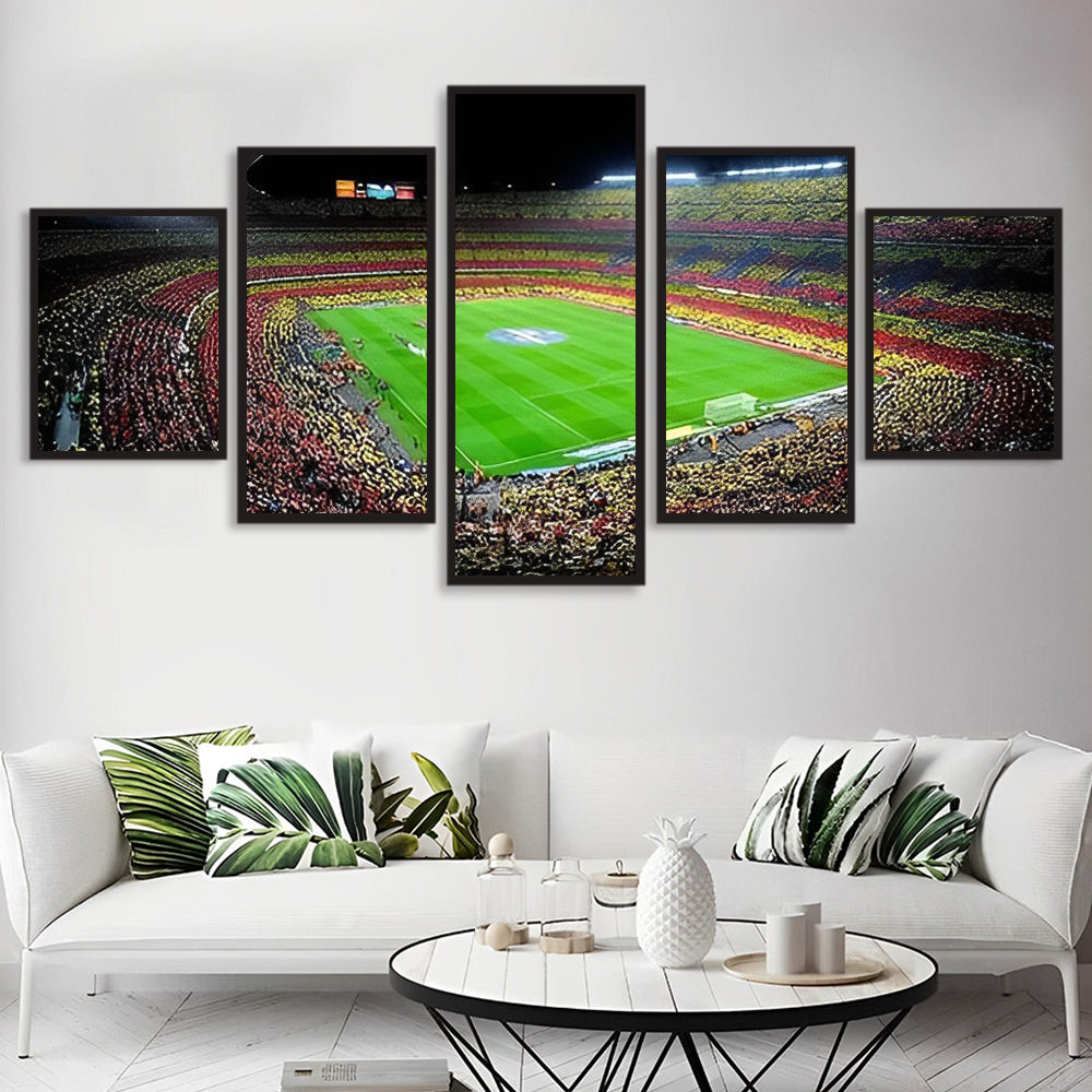 Bruisend Stadiongezicht boven de Zithoek 5 Platen Diamond Painting