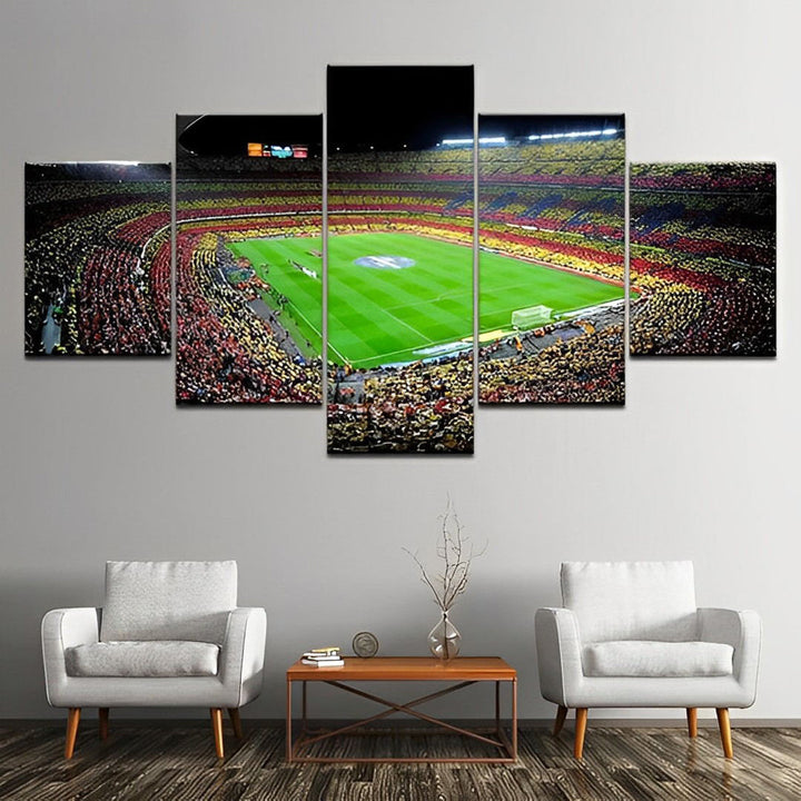 Bruisend Stadiongezicht boven de Zithoek 5 Platen Diamond Painting