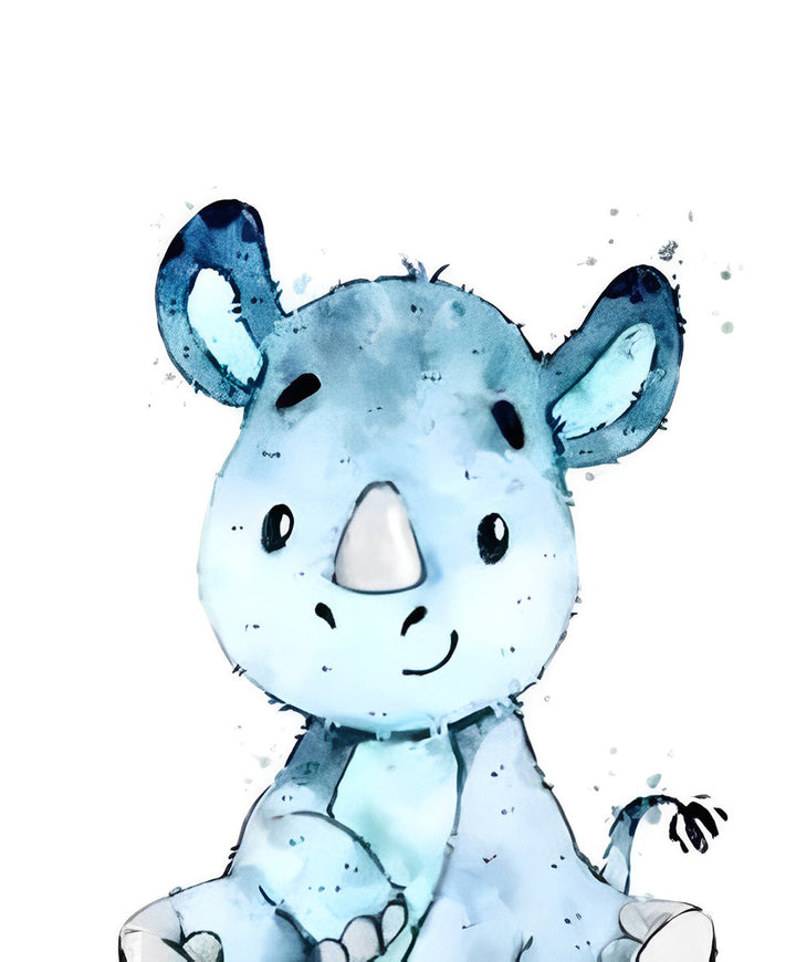 Cartoon Blauwe Olifant Diamond Painting