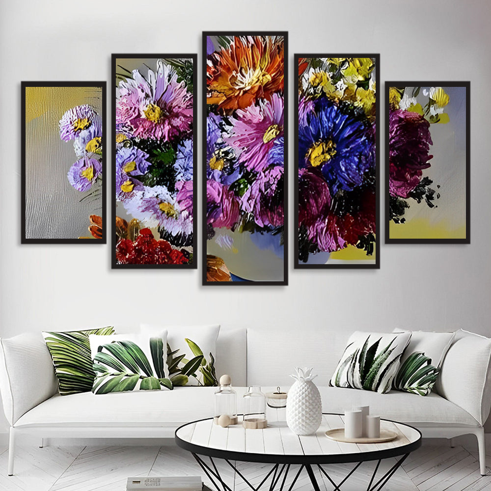 Chrysanten in Volle Bloei 5 Platen Diamond Painting