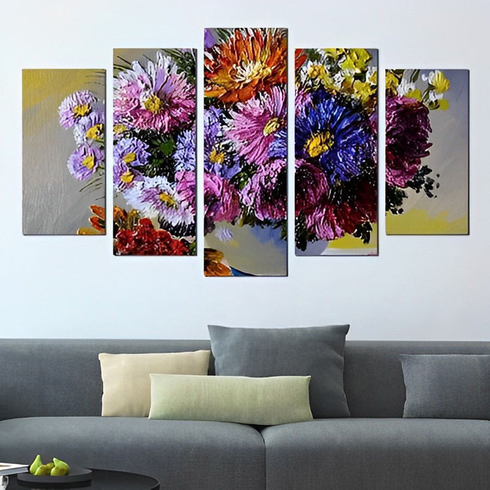 Chrysanten in Volle Bloei 5 Platen Diamond Painting
