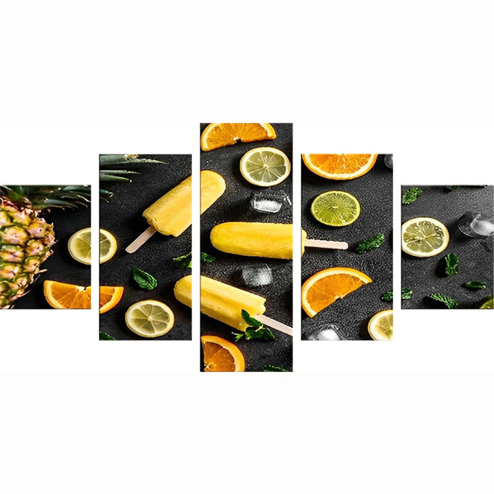 Citroenen, Sinaasappels, Limoenen en Ijslolly's 5 Platen Diamond Painting