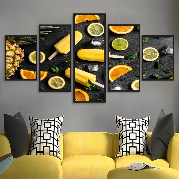 Citroenen, Sinaasappels, Limoenen en Ijslolly's 5 Platen Diamond Painting