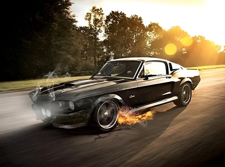 Cool Klassiek Autogezicht Diamond Painting