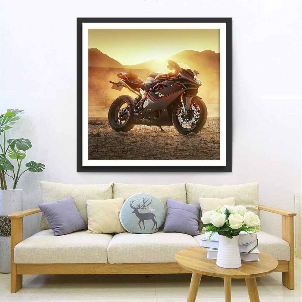 Cool Passievol Motorscène Diamond Painting