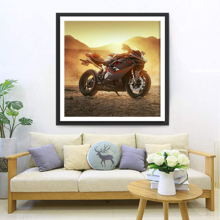 Cool Passievol Motorscène Diamond Painting
