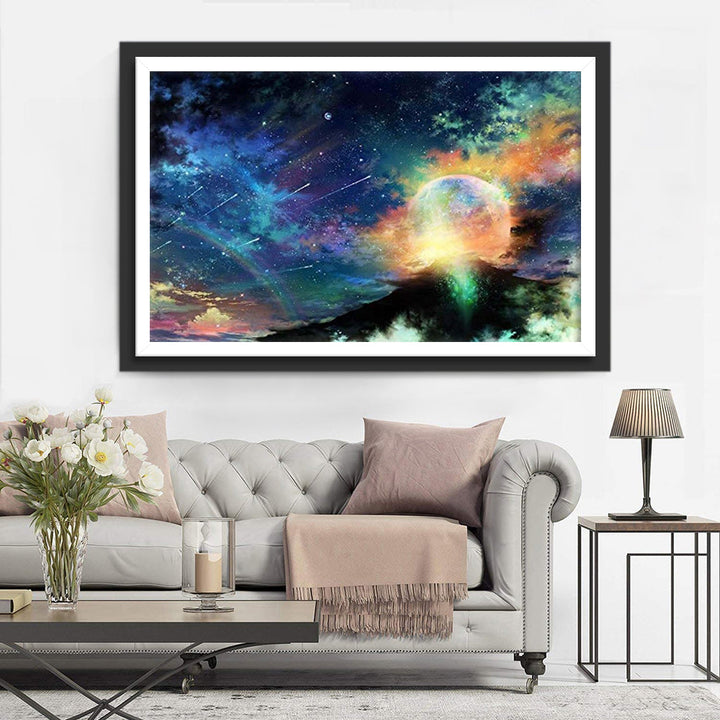 De Betoverende Pracht van de Sterrenhemel boven de Berg Diamond Painting