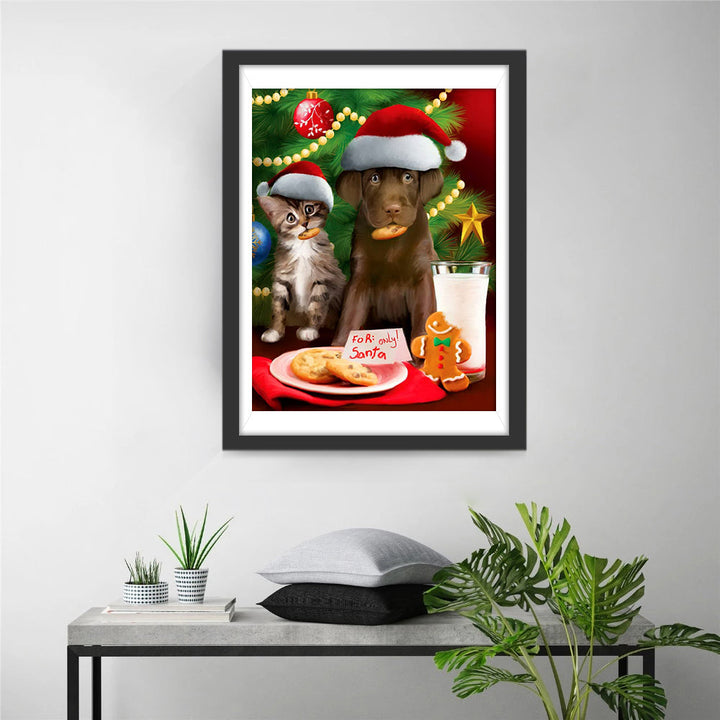 De Grappige Dieren en de Kerstversnaperingen Diamond Painting