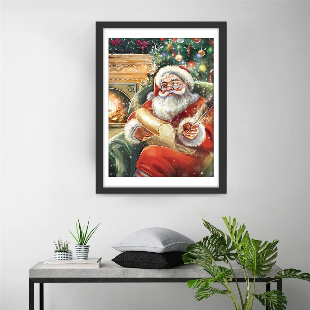 De Kerstman in Zijn Vertrek Diamond Painting