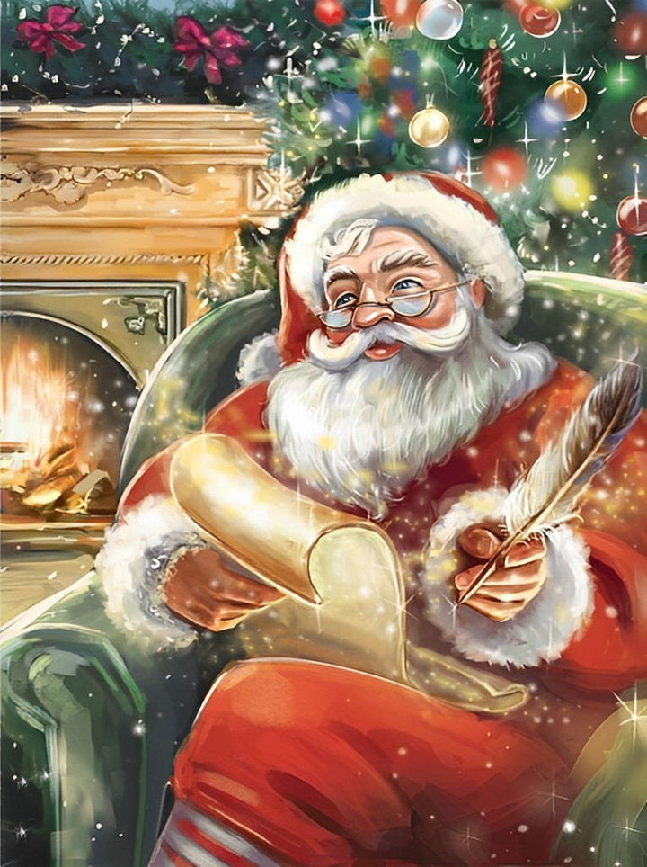 De Kerstman in Zijn Vertrek Diamond Painting