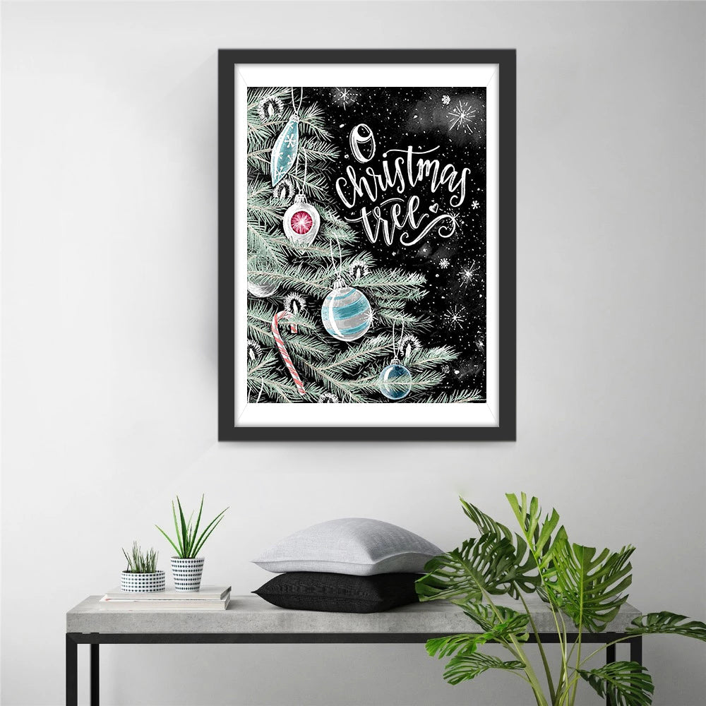 De Prachtige Kerstversieringen aan de Sparrentak Diamond Painting