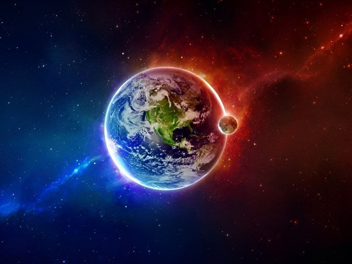 De Unieke Aarde in het Oneindige Heelal Diamond Painting