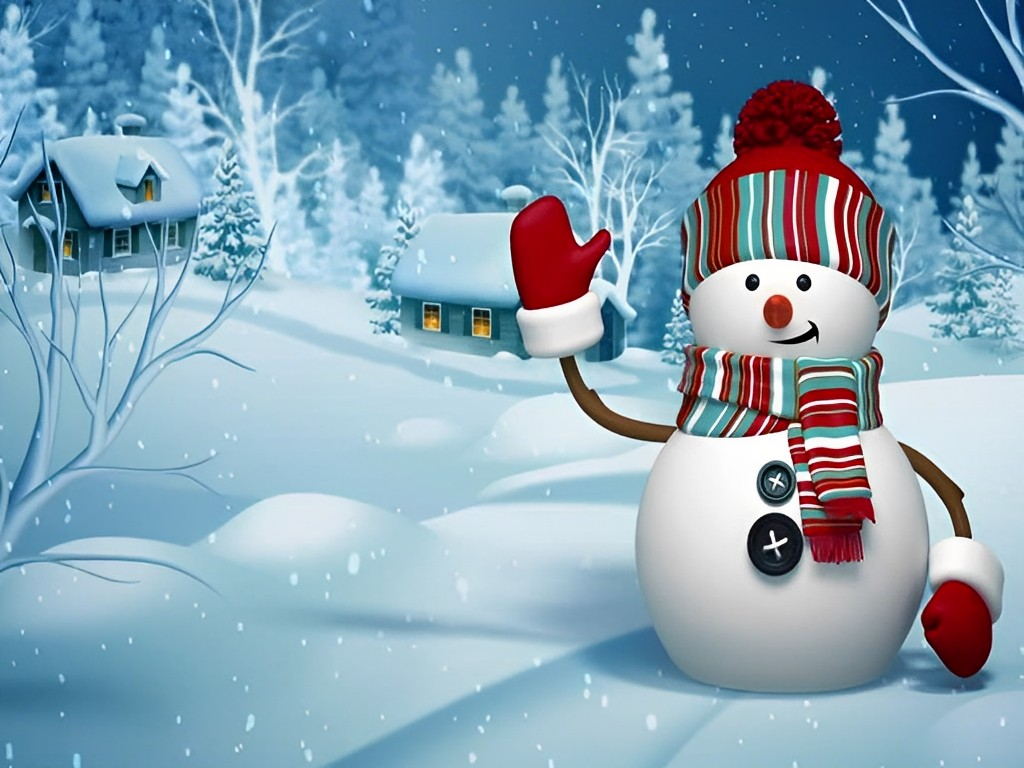 De Vriendelijke Sneeuwpop in het Sneeuwlandschap Diamond Painting