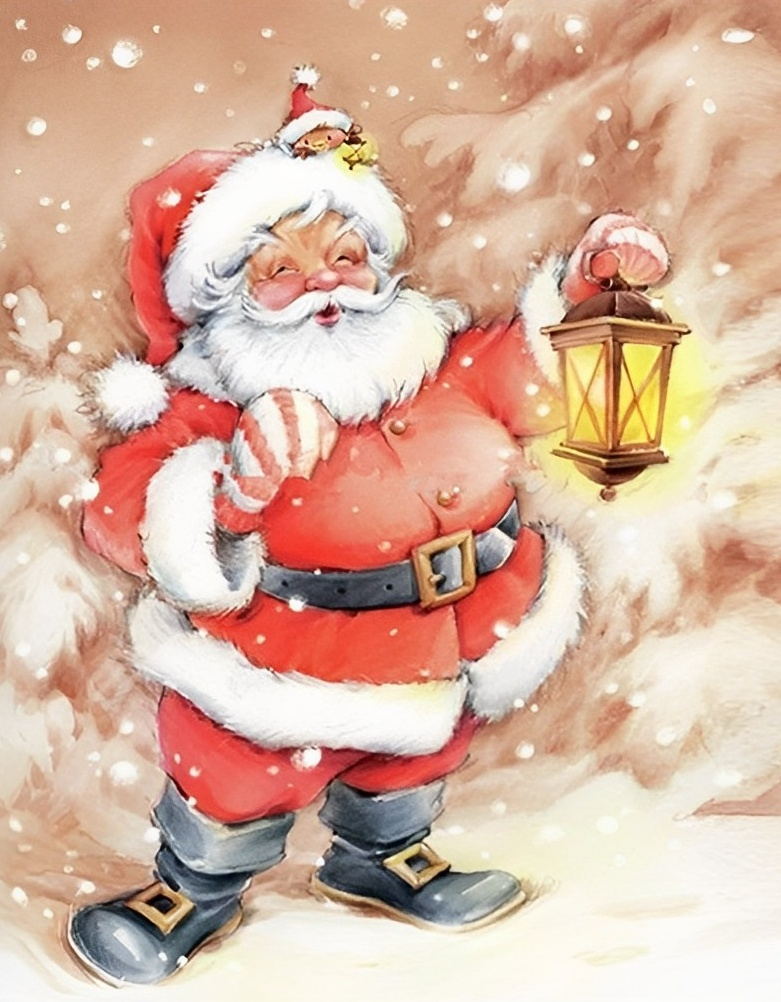 De Warmte van Sinterklaas in de Sneeuw Diamond Painting