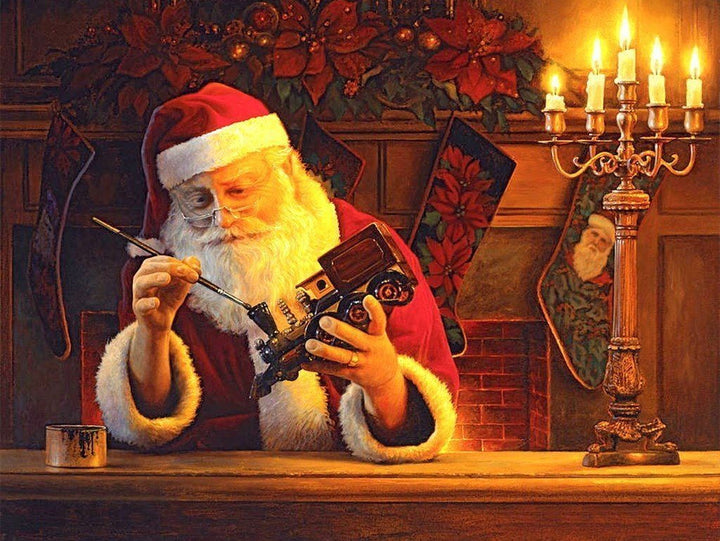 De Werkende Kerstman Diamond Painting