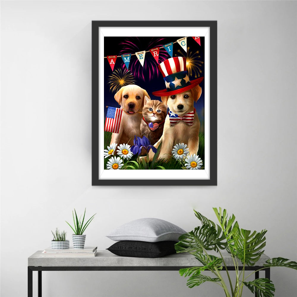 Dieren in Amerikaanse Stijl Diamond Painting