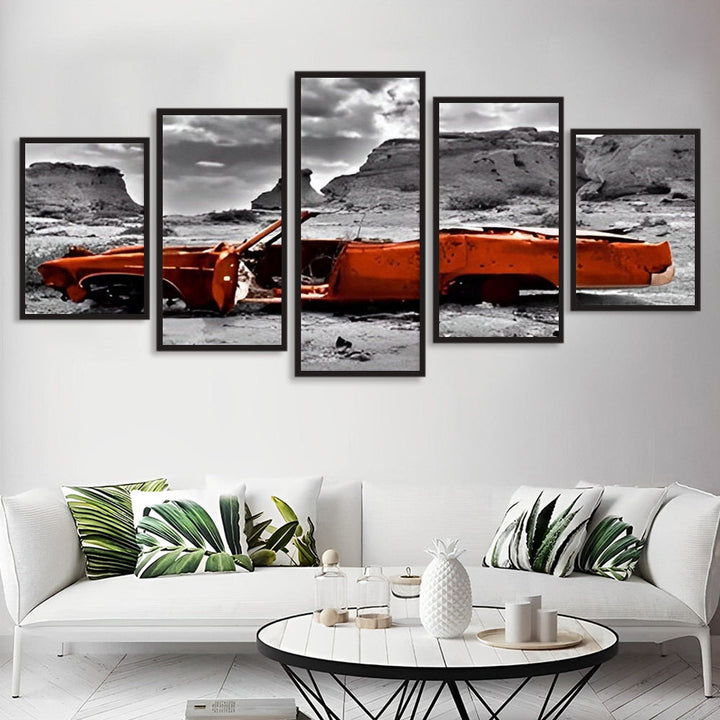 Doorleefd en Nostalgisch Autoscène 5 Platen Diamond Painting