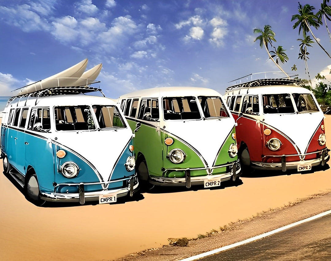 Drie Felle Kombi's op Zandpad Diamond Painting
