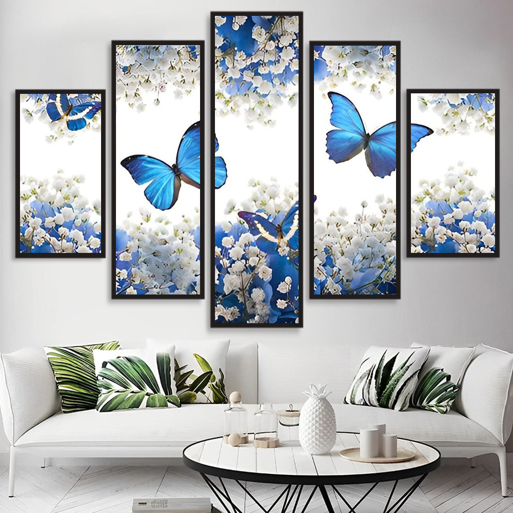 Dromerige Blauwe Vlinders 5 Platen Diamond Painting