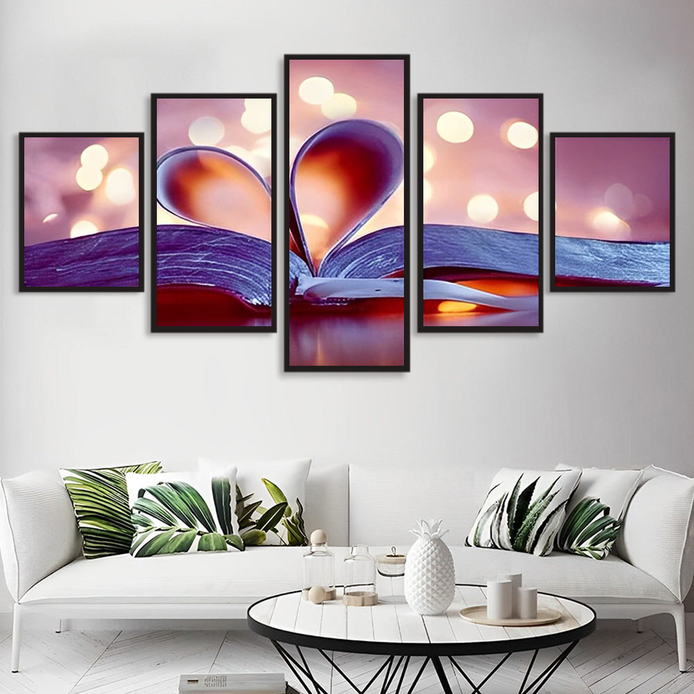 Een Hartvormig Boek in Lichtvlekken 5 Platen Diamond Painting