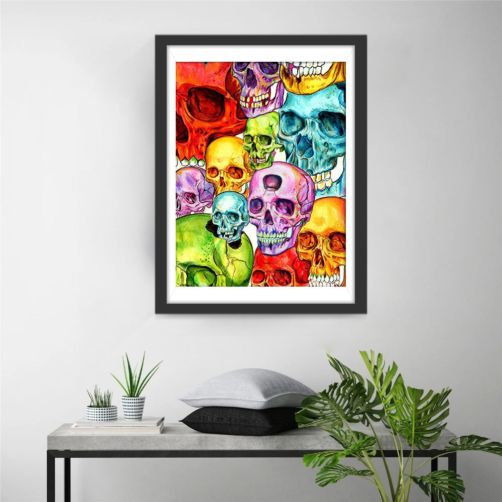 Een Kaleidoscoop van Schedels Diamond Painting