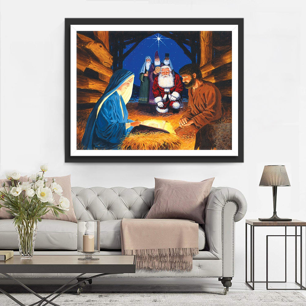 Een Mysterieus Persoon in een Houten Hut Diamond Painting