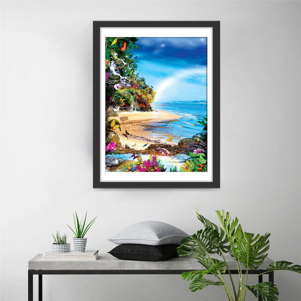 Een Paradijs vol Kleurrijke Planten en Dieren Diamond Painting