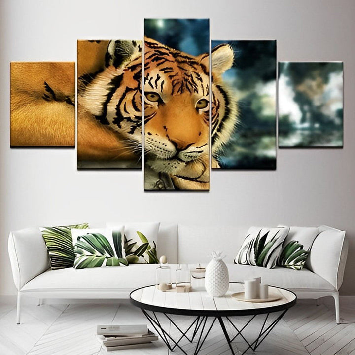 Een Rustende Tijger 5 Platen Diamond Painting