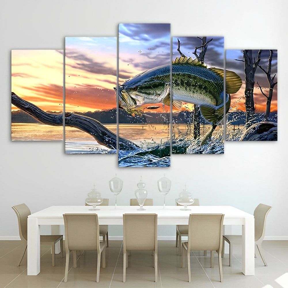 Een Vis die Uit het Water Springt 5 Platen Diamond Painting