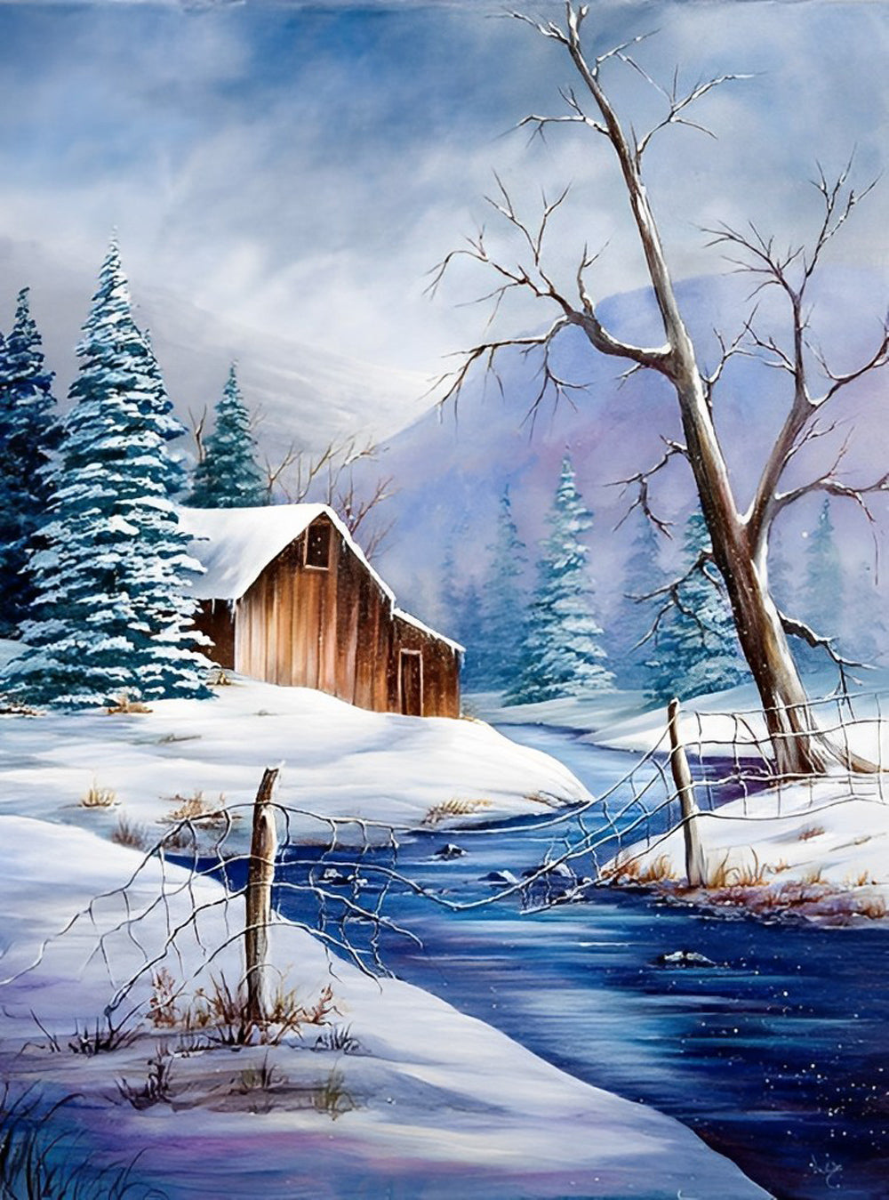 Een Winters Plaatje Diamond Painting