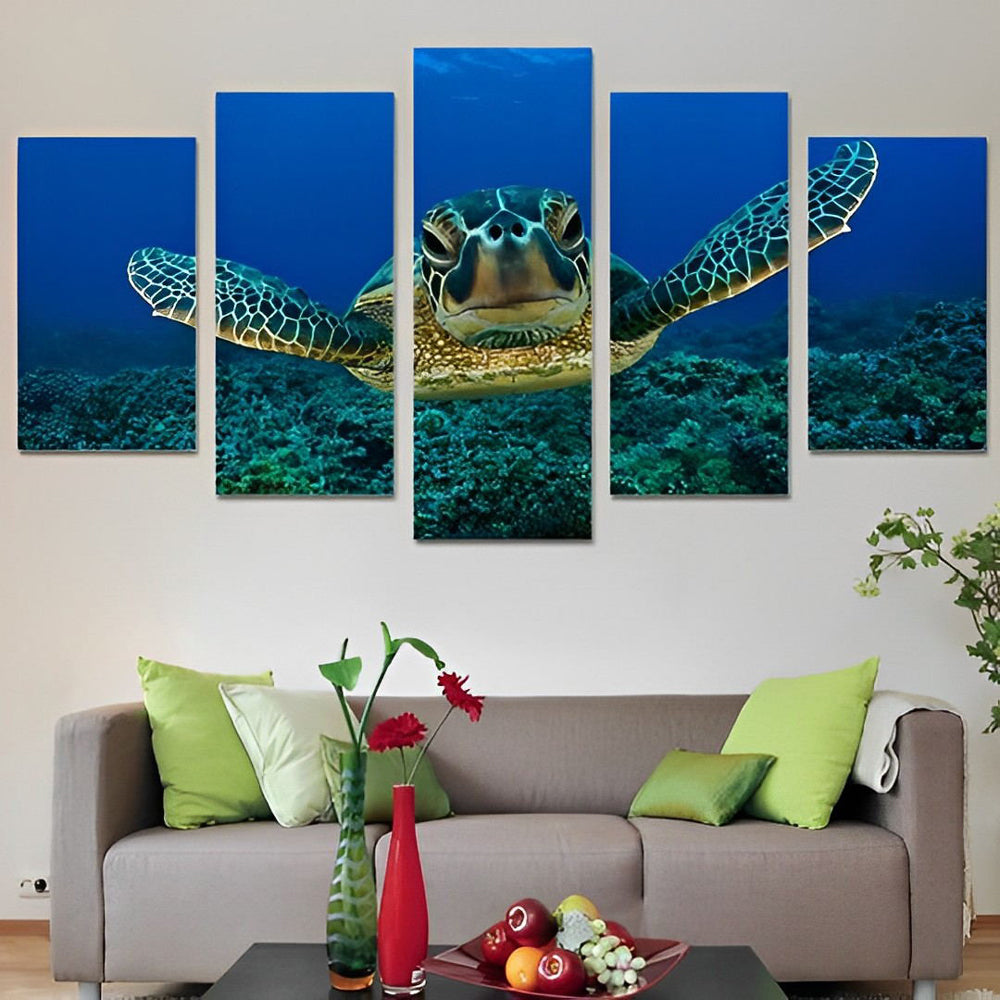 Een Zeeschildpad in de Oceaan 5 Platen Diamond Painting