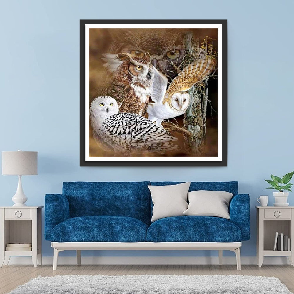 Een Zwerm Uilen Diamond Painting