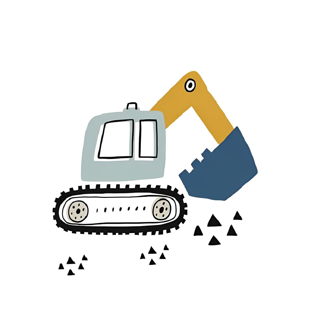 Eenvoudige Graafmachine met Grote Arm Diamond Painting