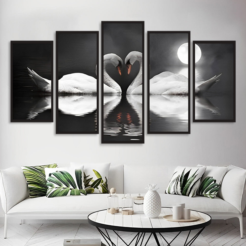 Elegant Zwanenwandkunst 5 Platen Diamond Painting