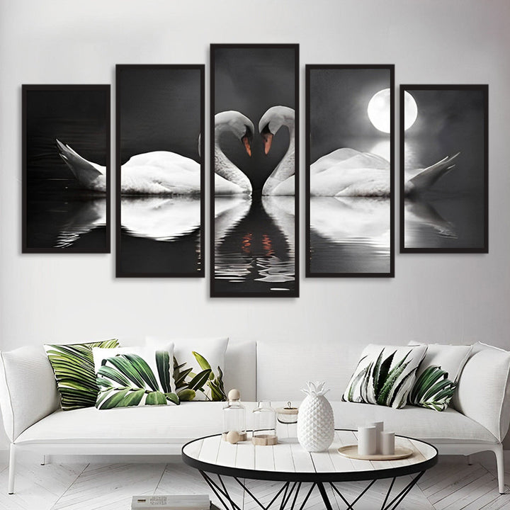 Elegant Zwanenwandkunst 5 Platen Diamond Painting