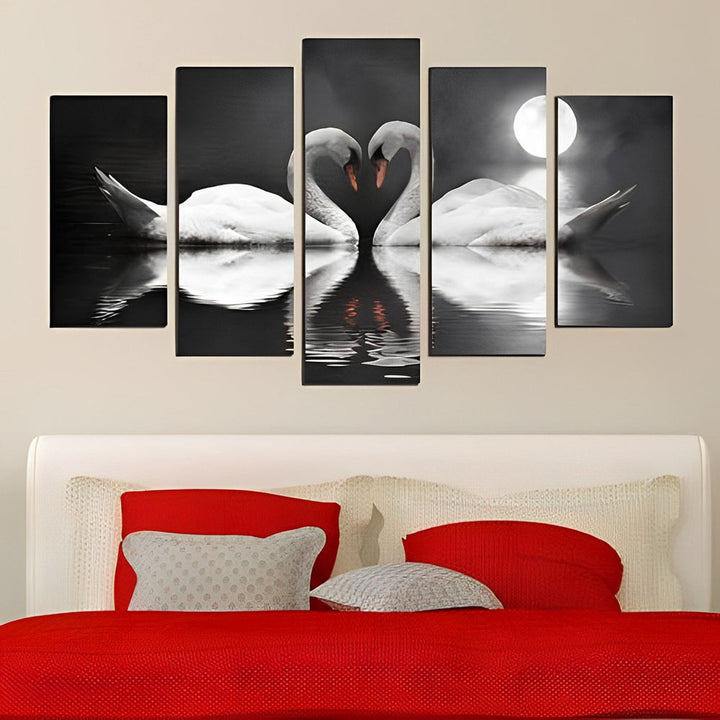Elegant Zwanenwandkunst 5 Platen Diamond Painting