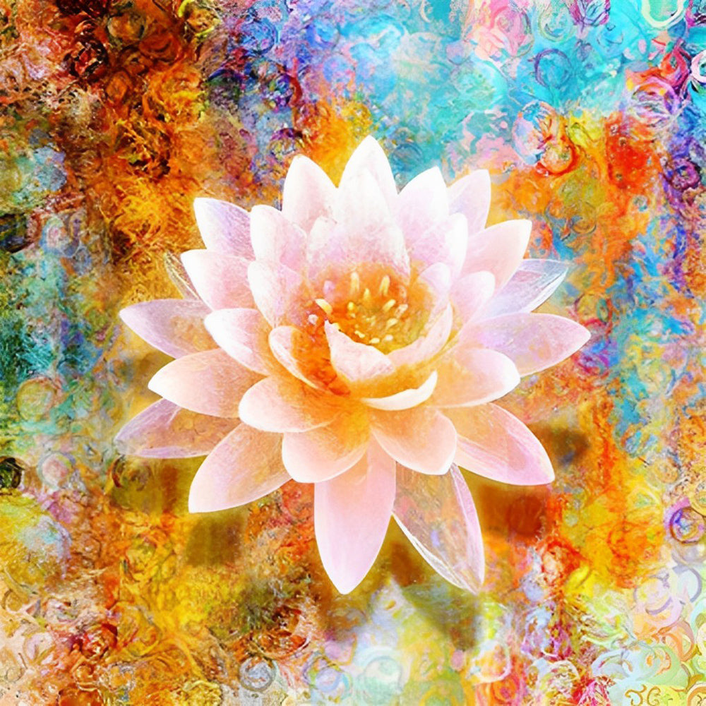 Fantasierijk-luchtige Lotusbloem Diamond Painting