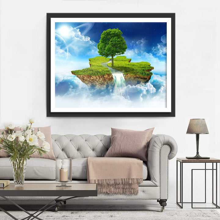 Fantasierijk Luchtland met Groene Kracht Diamond Painting