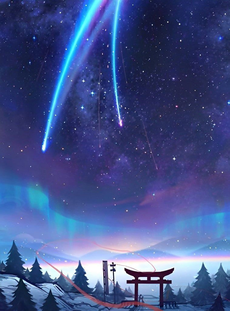 Fascinerend Meteoorgezicht bij het Bosse Torii Diamond Painting