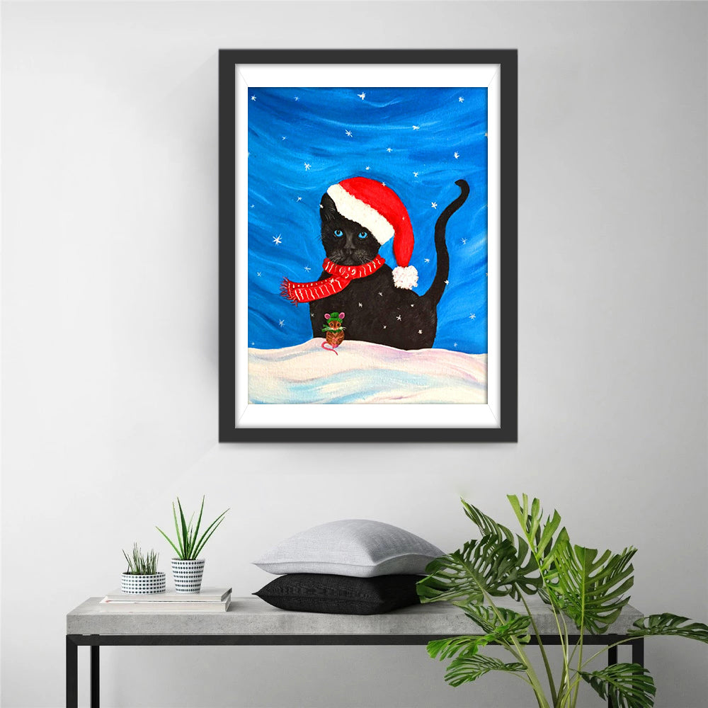 Feestelijke Poes Diamond Painting