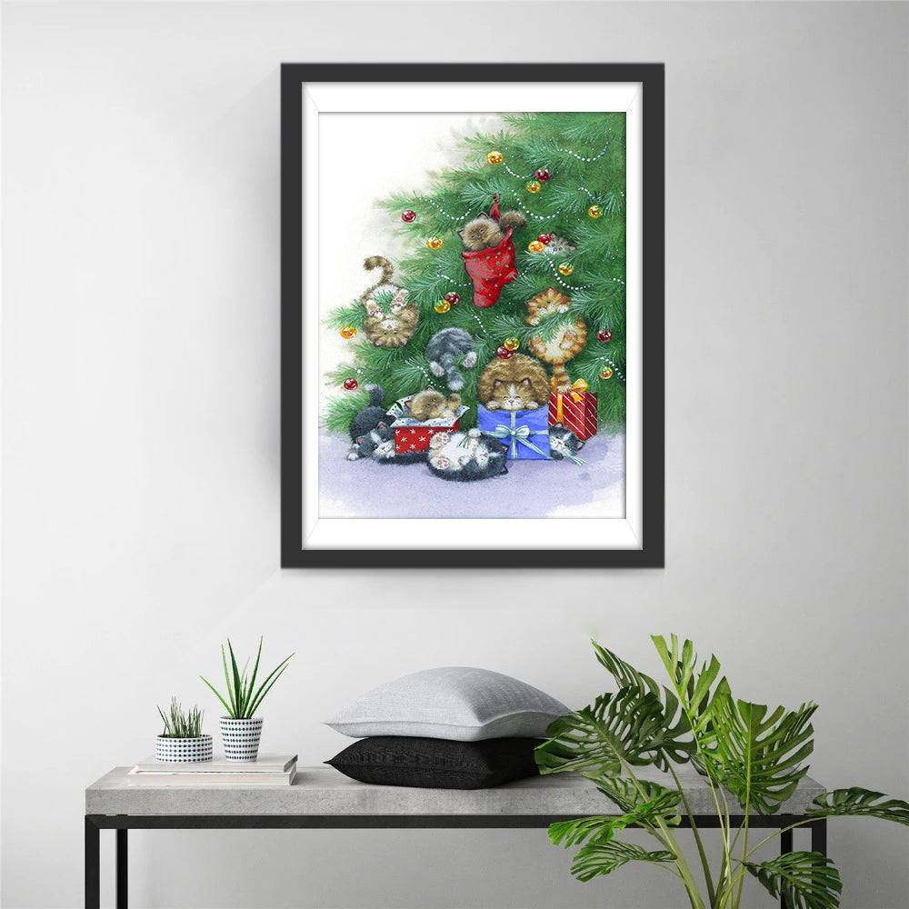 Feestvreugde onder de Kerstboom Diamond Painting