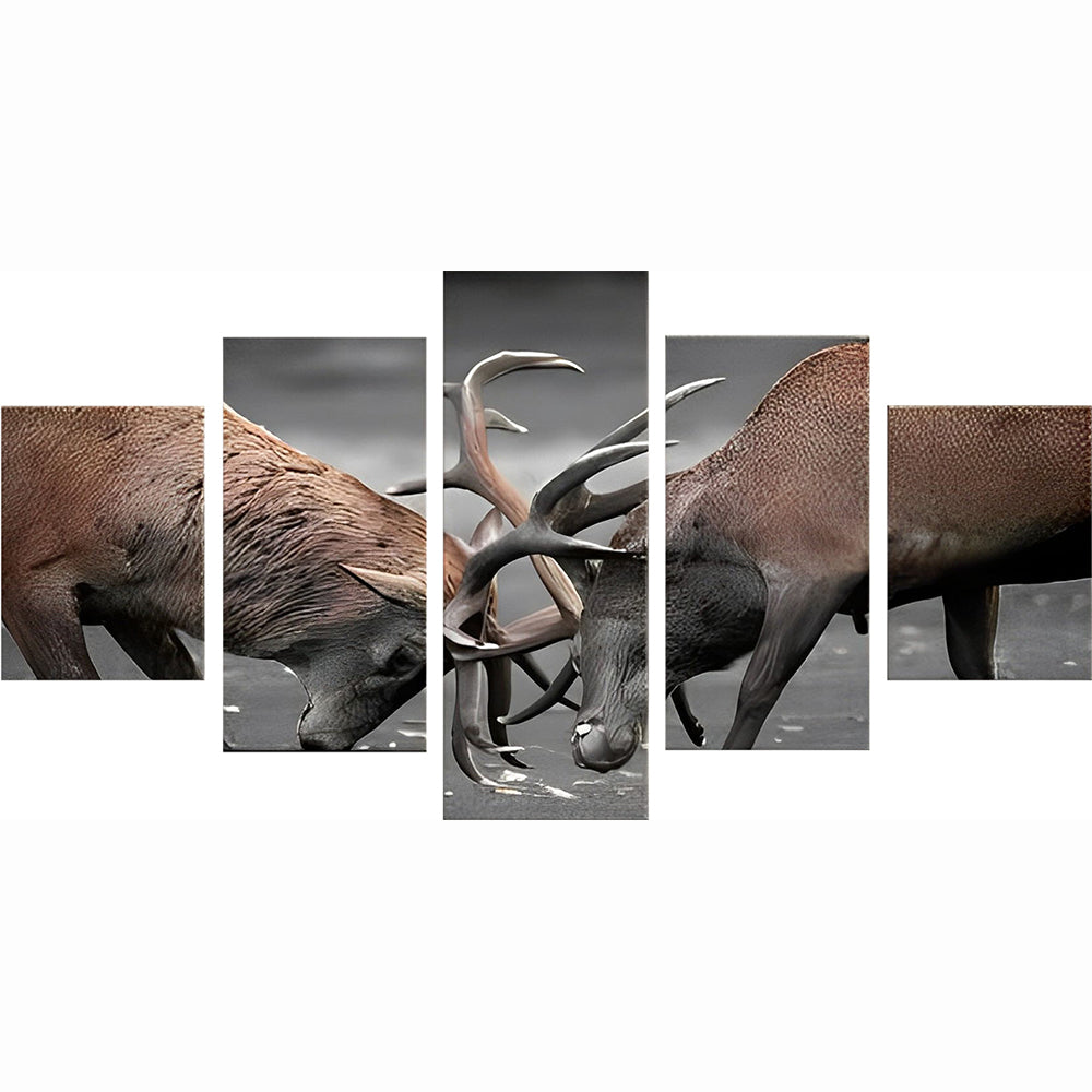 Felle Hertenconfrontatie 5 Platen Diamond Painting
