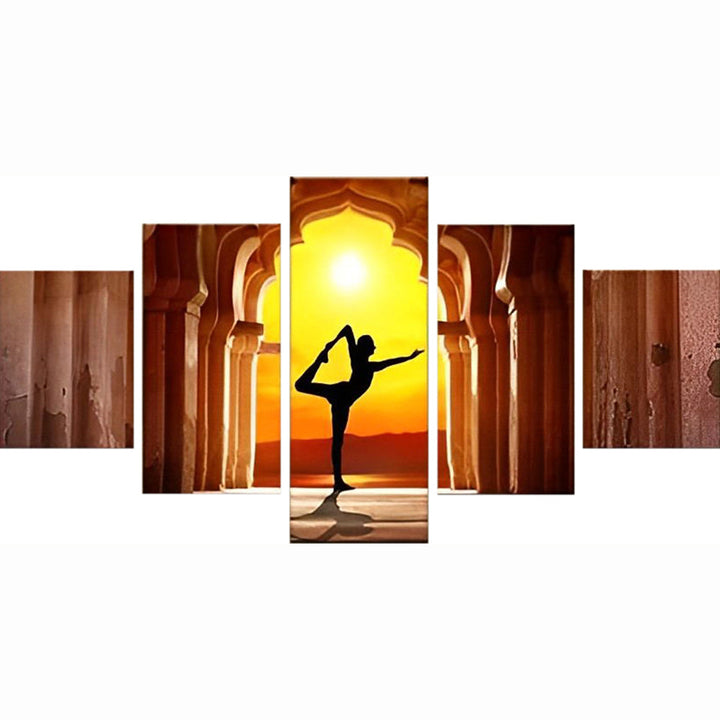 Fenomenaal Yogamoment in Architecturale Omgeving 5 Platen Diamond Painting