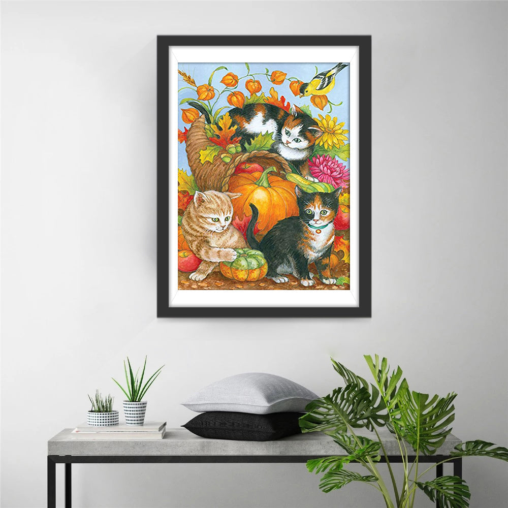 Fruit, Pompoenen en Katjes Diamond Painting