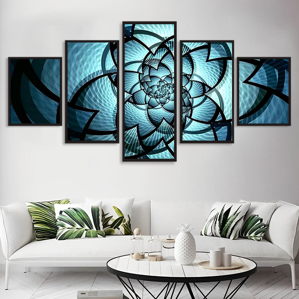 Futuristische Radiale Kunst in Volle Glans 5 Platen Diamond Painting